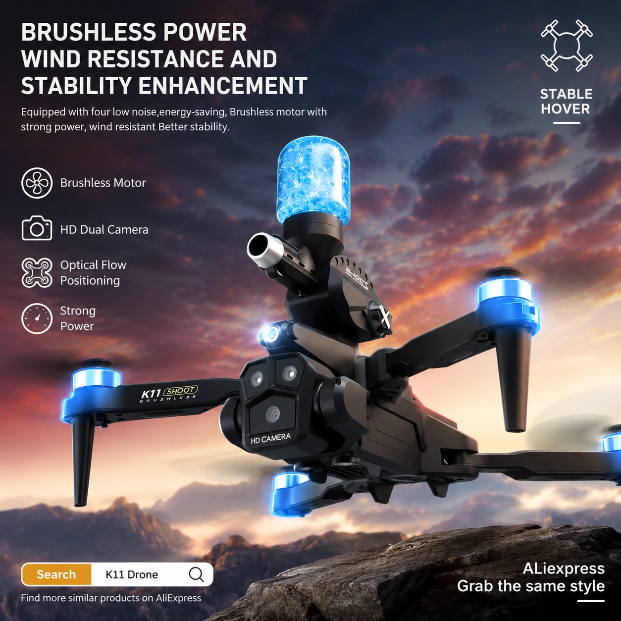 K11MAX Drone with Water Bombs  - Drone Mapping incelemesi ve fiyatı